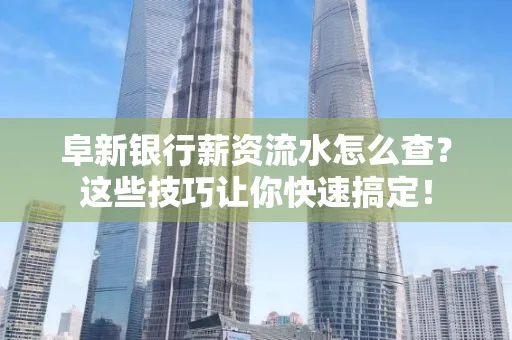 阜新银行薪资流水怎么查?这些技巧让你快速搞定!